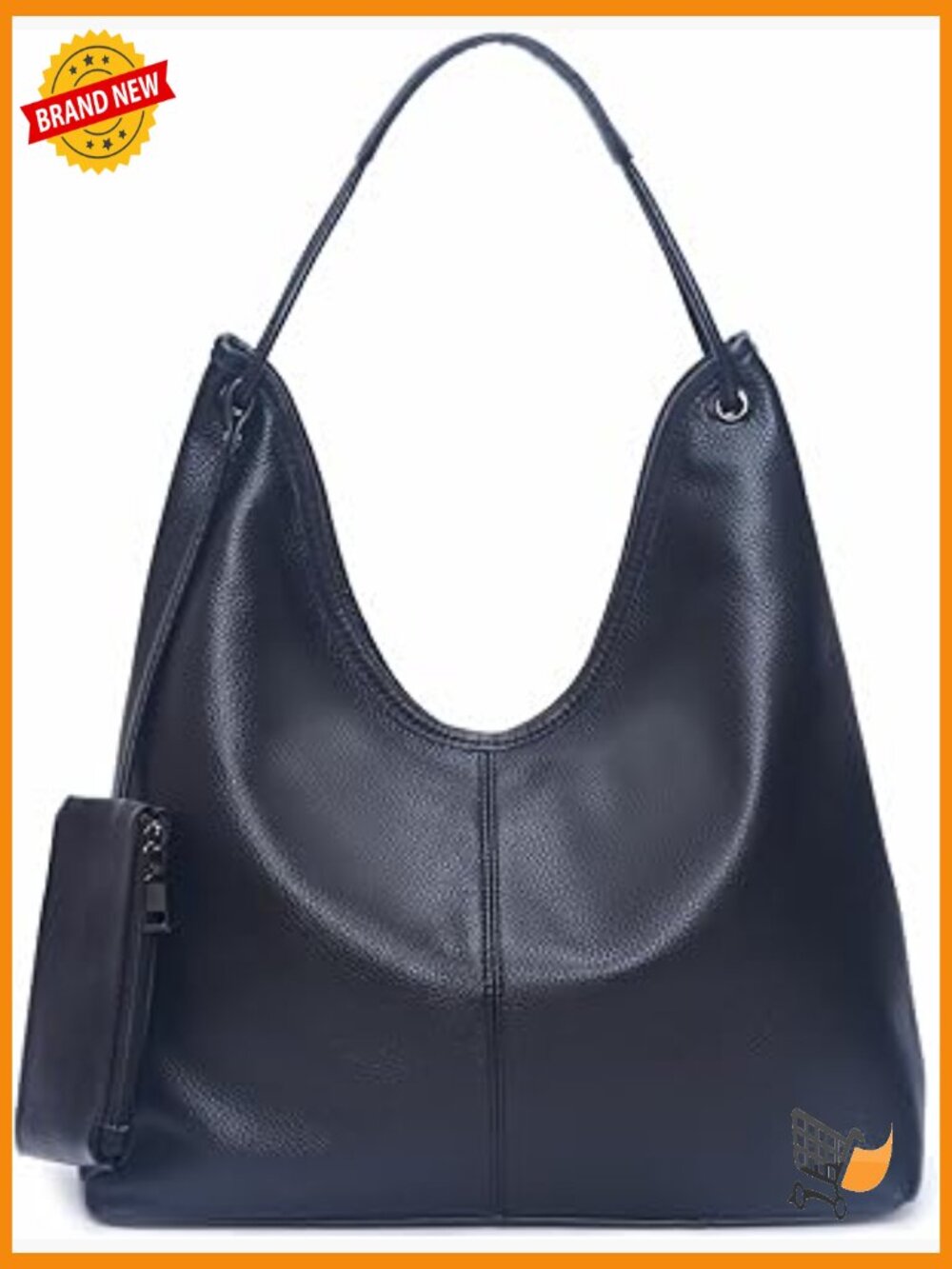 Genuine Leather Hobo Shoulder Bag Large Slouchy Handbag Work Everyday Use